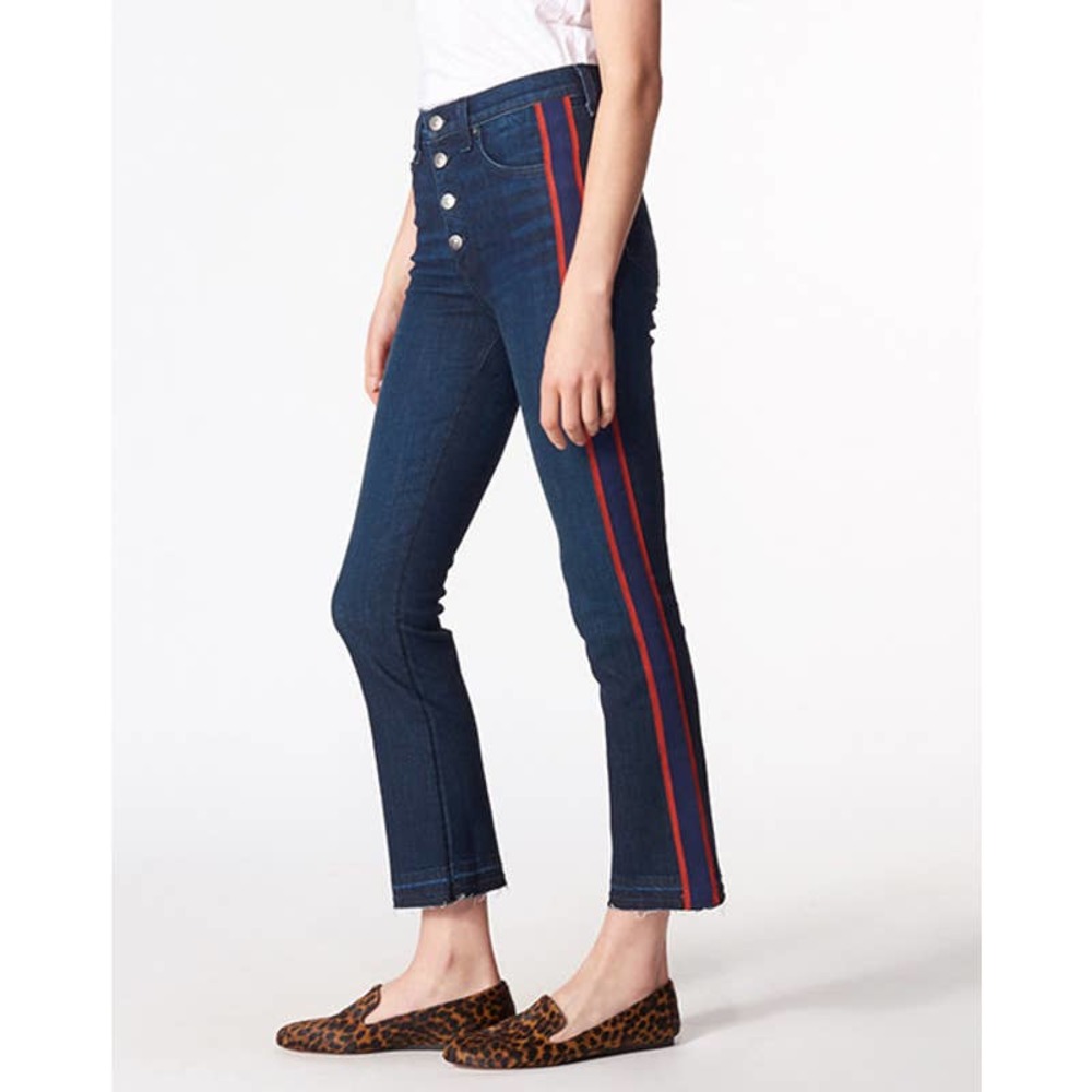 Veronica Beard Carolyn 10" Baby Boot Jeans Size 30 - Mid Rise Medium Wash Blue - Picture 3 of 14